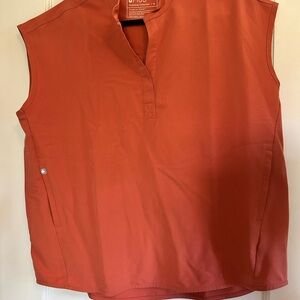 Figs Rafeala scrub top terracotta